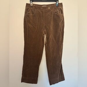 Talbots Brown and Tan Stripe Corduroy Stretch Trousers Size 10 Petite